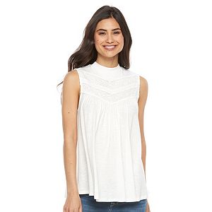 Petite Apt. 9® Crochet Mockneck Tank