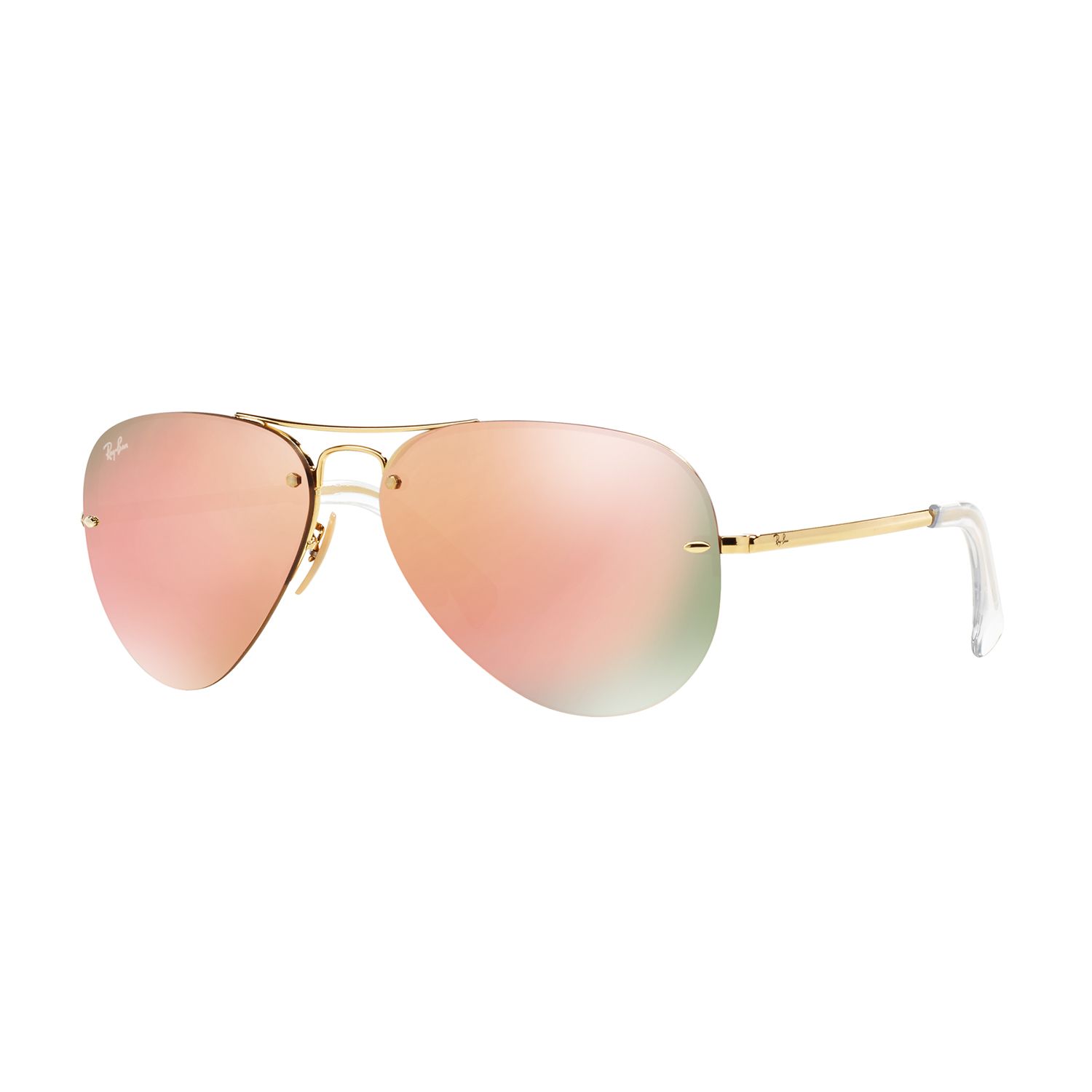 ray ban mirrored rimless sunglasses