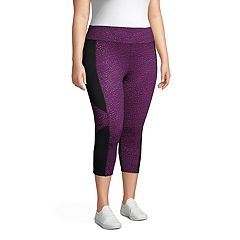 Just My Size Women's Plus Bling Tab Stretch Capri Pants