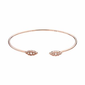 LC Lauren Conrad 10k Rose Gold 1/10 Carat T.W. Diamond Leaf Cuff Bracelet