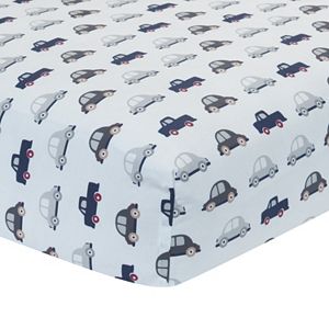 Lambs & Ivy Evan Cars & Trucks Fitted Crib Sheet