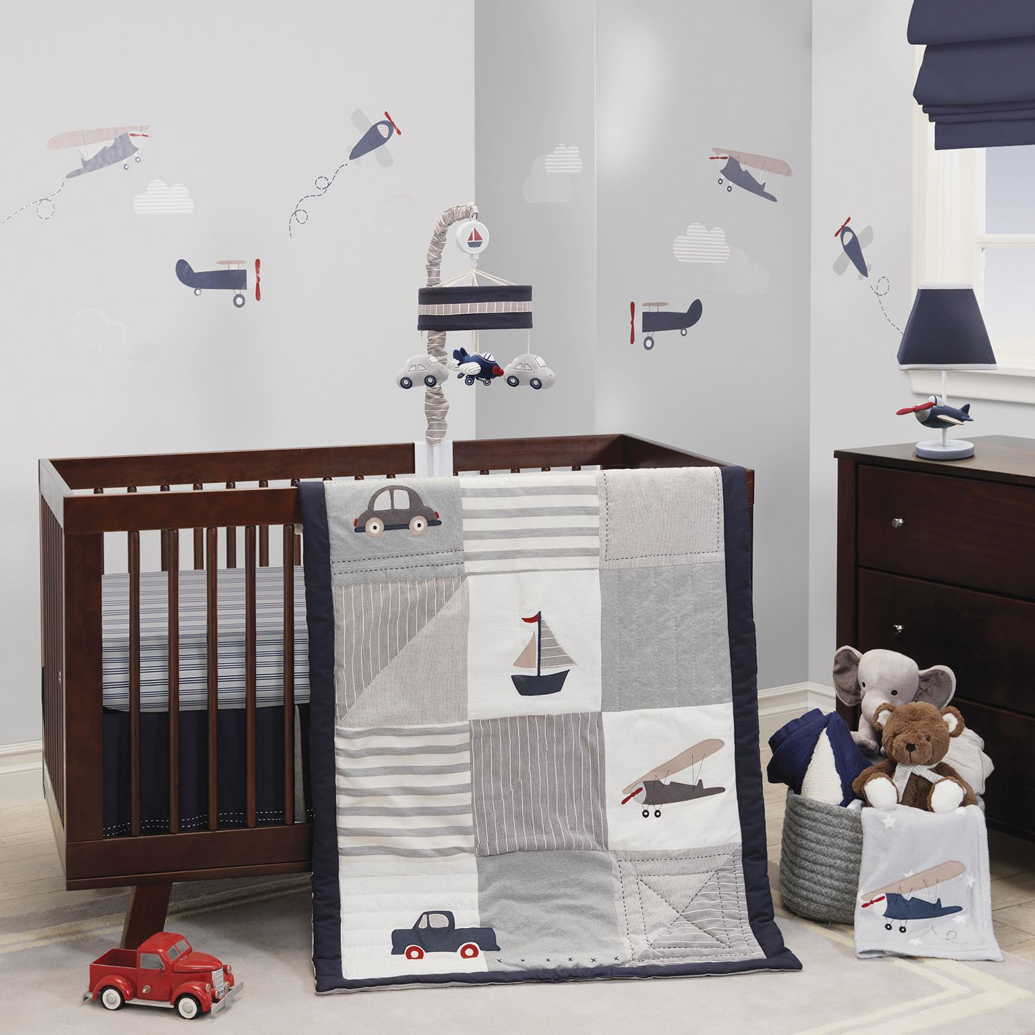 travel theme crib sheets