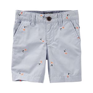 Boys 4-8 OshKosh B'gosh® Flat Front Embroidered Pattern Shorts