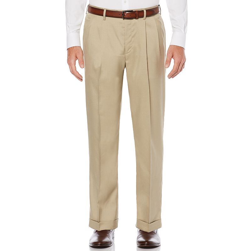 Men S Savane Straight Fit Stretch Crosshatch Pleated Dress Pants