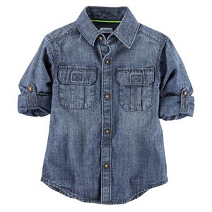 Baby Boy Carter's Roll-Tab Woven Denim Button-Down Shirt