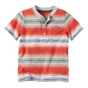 Baby Boy Carter's Short Sleeve Striped Pocket Henley Tee