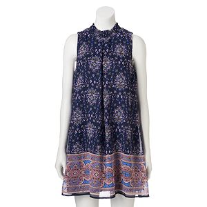 Juniors' Speechless Mockneck Shift Dress