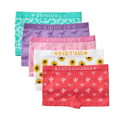 Girls 4-16 SO® Striped Seamless Solid Boyshort Panties