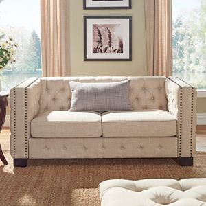 HomeVance Montclair Button Tufted Loveseat