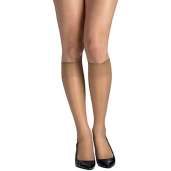 Hanes® 2 pk Silk Reflections Knee-High Sheer Toe Pantyhose 725