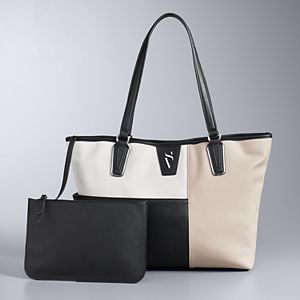 Simply Vera Vera Wang Colorblock Signature Tote with Removable Pouch