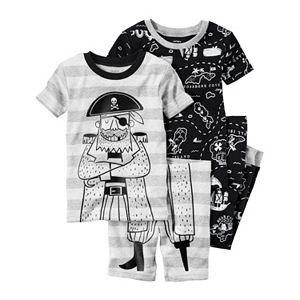 Toddler Boy Carter's Graphic Tee, Print Tee, Graphic Shorts & Printed Pants Pajama Set