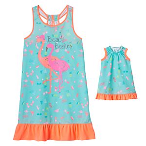 Girls 4-16 SO® Print Dorm Nightgown & Doll Gown Set