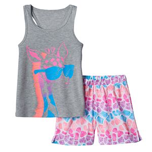 Girls 4-16 SO® Giraffe Tank & Shorts Pajama Set