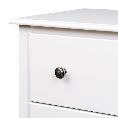 Prepac Monterey 3-Drawer Tall White Nightstand