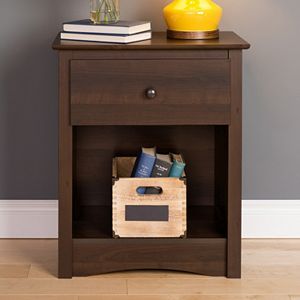 Prepac Fremont 1-Drawer Tall Espresso Nightstand