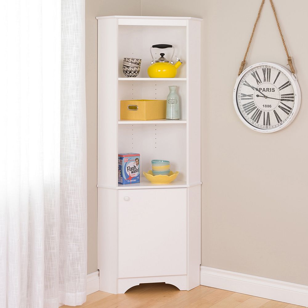 Prepac Elite Tall 1 Door Corner Storage Cabinet