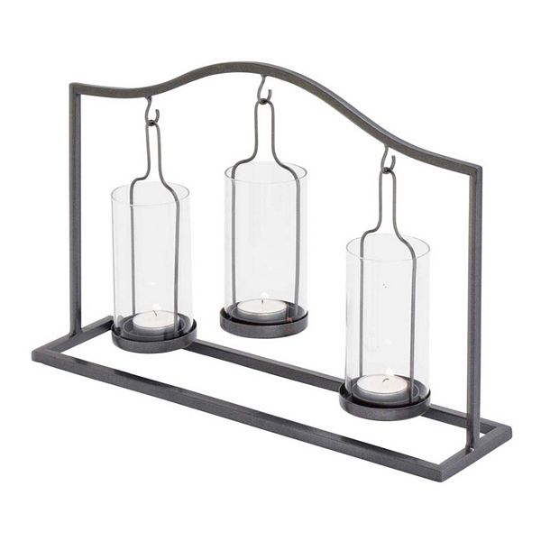 Hanging Glass Bottle 3-Votive Candle Holder