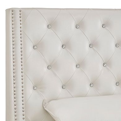 HomeVance Violette Crystal Tufted Wingback Headboard