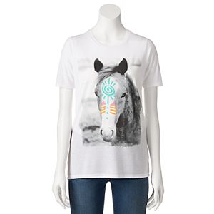 Juniors' Pony Doodles Short Sleeve Graphic Tee