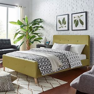 HomeVance Peggy Mid Century Button Tufted Bed