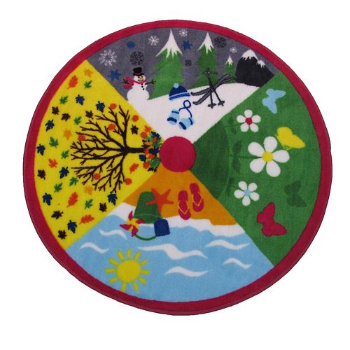 Fun Rugs Fun Time Shape Four Seasons Rug – 3’3” Round