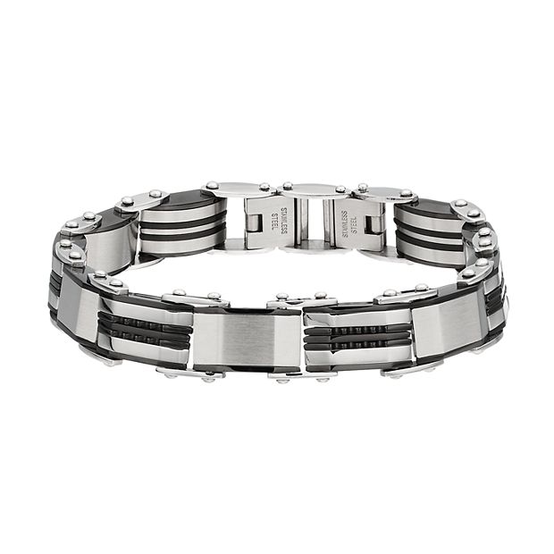 Stainless Steel Black Ion Plated Reversible Bracelet