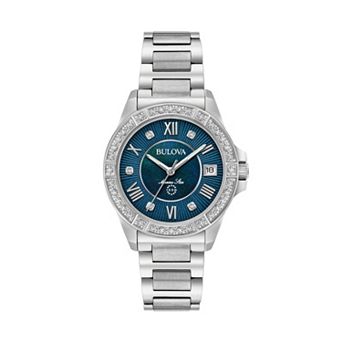 Bulova Women's 32mm Marine Star Diamond Stainless Steel Watch - 96R215