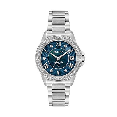 Bulova Marine Star Ladies Watch w/diamond bezel s-l400.jpg main image 3