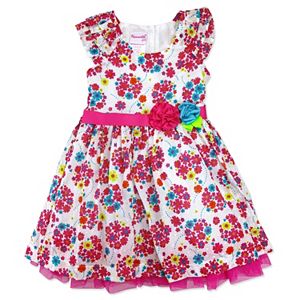 Toddler Girl Nannette Swiss Dot Floral Dress