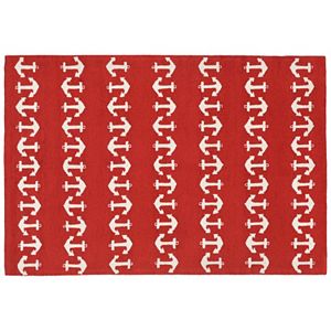 Trans Ocean Imports Liora Manne Front Porch Capri Anchor Indoor Outdoor Rug