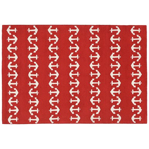 Trans Ocean Imports Liora Manne Front Porch Capri Anchor Indoor Outdoor Rug