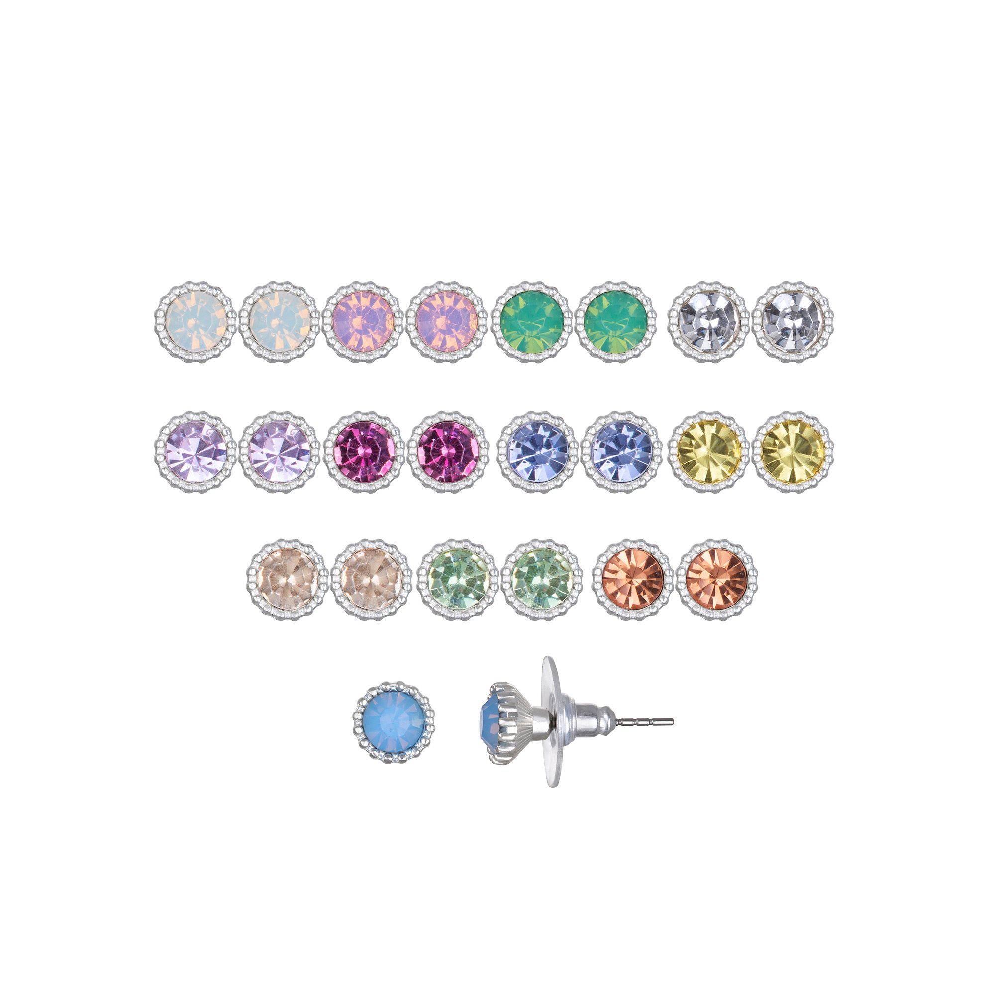 LC Lauren Conrad Simulated Crystal Stud Earring Set, Womens, Multi