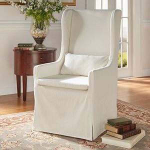 HomeVance Grace Hill Wingback Slip Covered Hostess Chair