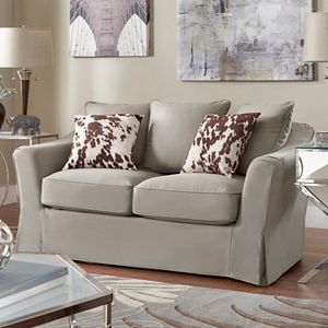 HomeVance Serenata Slip Covered Loveseat