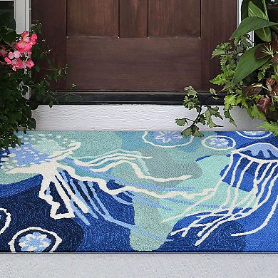 Liora Manne Front Porch Capri Jellyfish Indoor Outdoor Rug