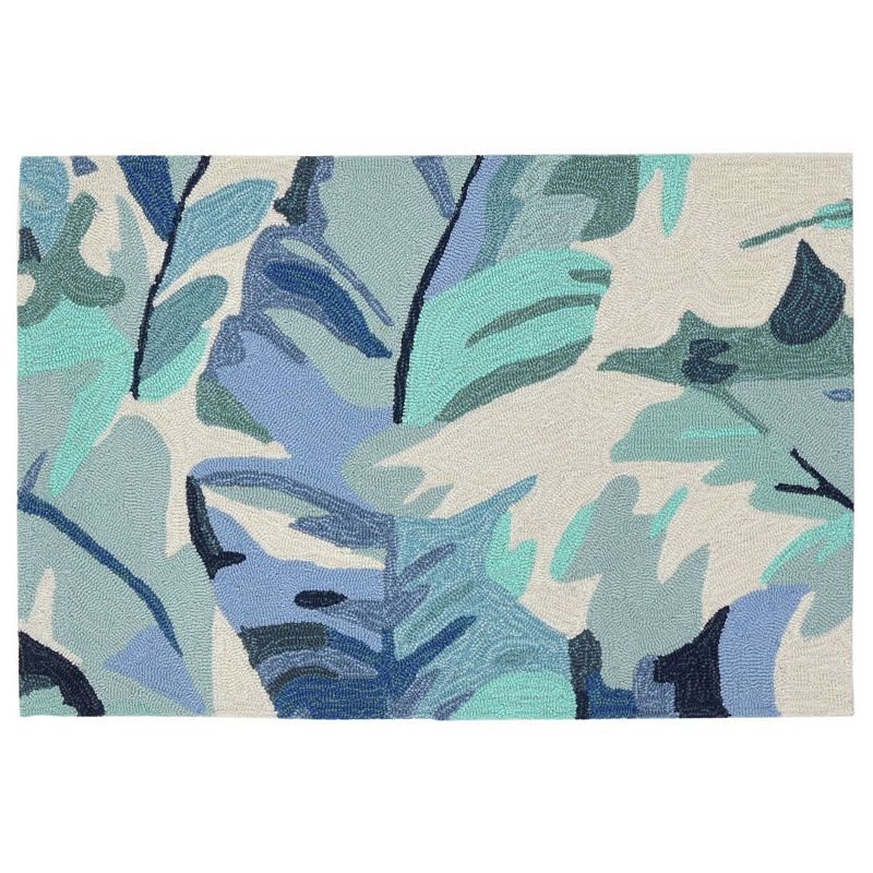 Liora Manne Capri Palm Leaf Indoor Outdoor Area Rug Blue