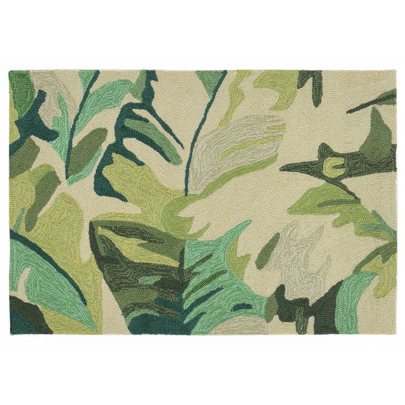 Liora Manne Front Porch Capri Palm Leaf Indoor Outdoor Rug, Green, 7.5X9.5 Ft