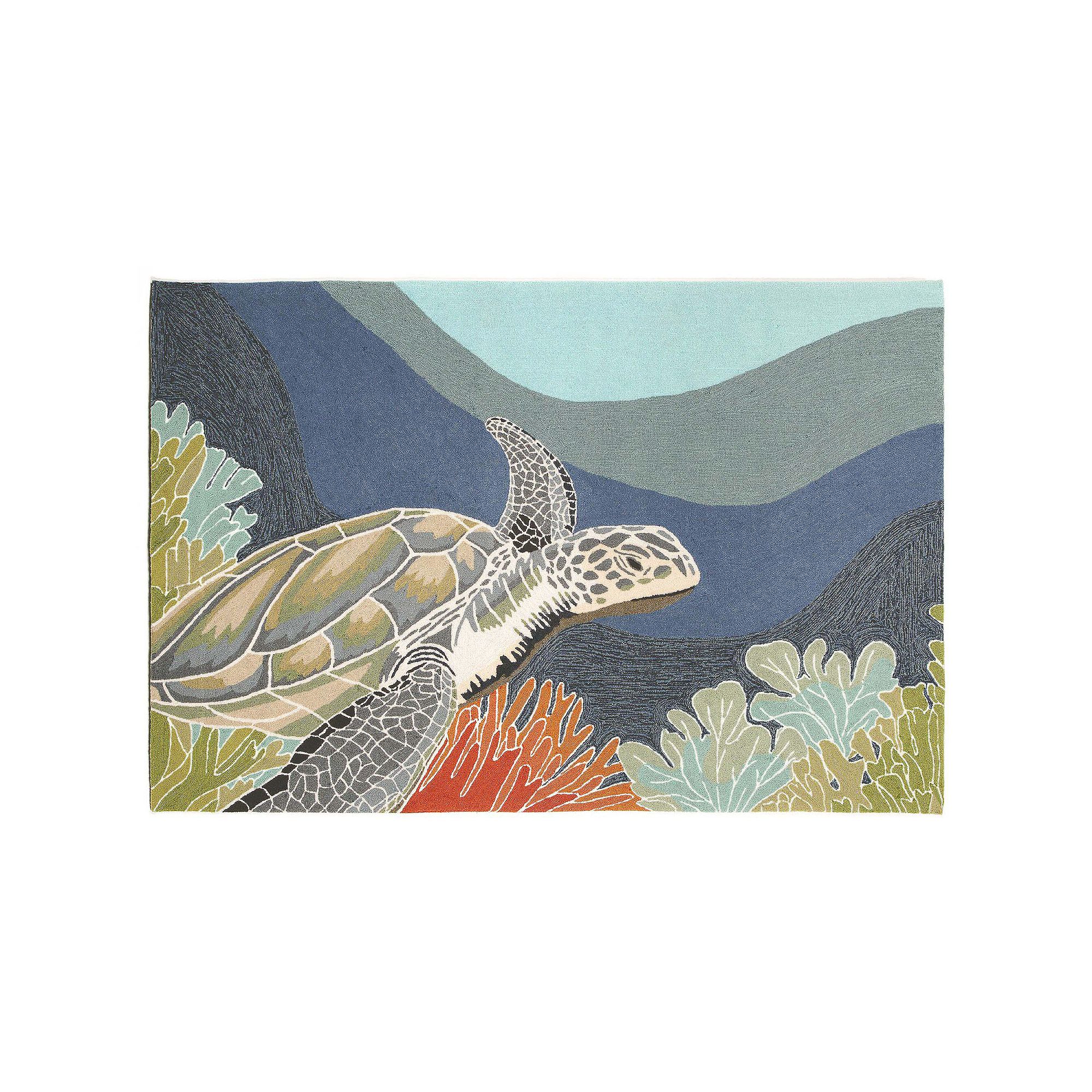 Liora Manne Ravella Turtle Indoor / Outdoor Area Rug, Blue