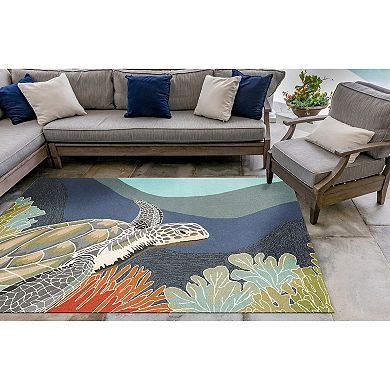 Liora Manne Ravella Akumal Turtle Indoor Outdoor Rug