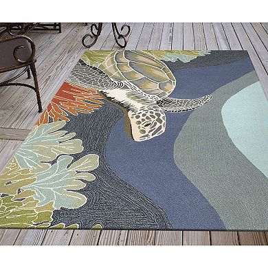 Liora Manne Ravella Akumal Turtle Indoor Outdoor Rug