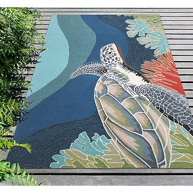 Liora Manne Ravella Akumal Turtle Indoor Outdoor Rug