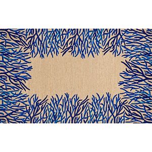 Trans Ocean Imports Liora Manne Front Porch Spello Coral Border Indoor Outdoor Rug
