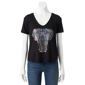 Juniors' Hamsa Elephant Graphic Tee