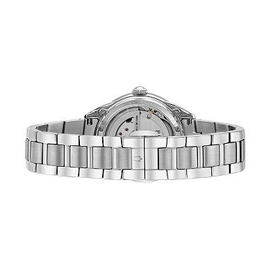 Bulova Women's Diamond Stainless Steel Automatic Skeleton Watch - 96P181