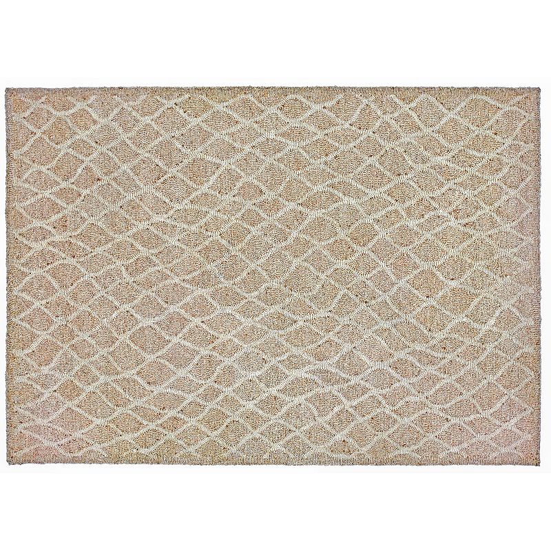 Liora Manne Front Porch Wooster Twist Lattice Indoor Outdoor Rug, Natural, 3.5X5.5 Ft