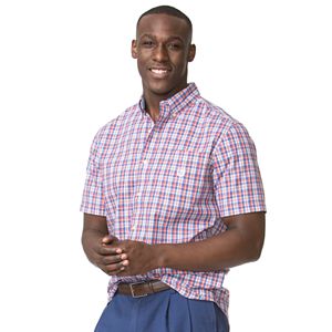 Big & Tall Chaps Classic-Fit Plaid Poplin Button-Down Shirt