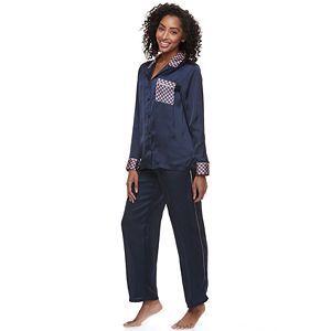 Women's Apt. 9® Pajamas: Satin Long Sleeve Top & Pants PJ Set