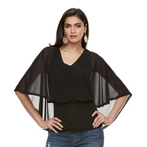 Women's Jennifer Lopez Chiffon Cape Top