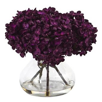nearly natural 8.5 in Hydrangea Artificial Silk Floral Arrangement